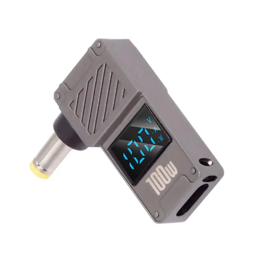 USB C to DC Adapter,USB C Female to DC 5.5x2.5mm Barrel Jack Plug PD 100W Laptop Fast Charging Adapter with Wattage Display