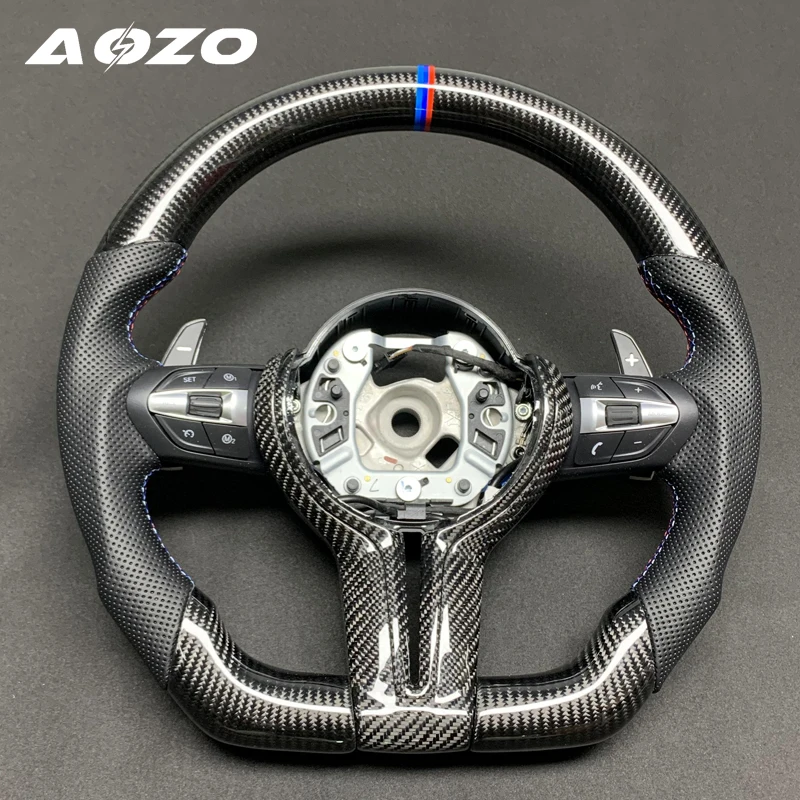 Customized Steer Wheel Carbon Fiber  For BMW X3 X4 X5 M2 M3 M4 M5 M8 F06 F07 F10 F12 F15 F16 F20 F22 F30 F31 F32 F80 M-Sport