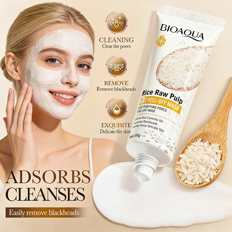 BIOAQUA Rice Raw Pulp Face Peel Off Mask Purifying Pores Cle