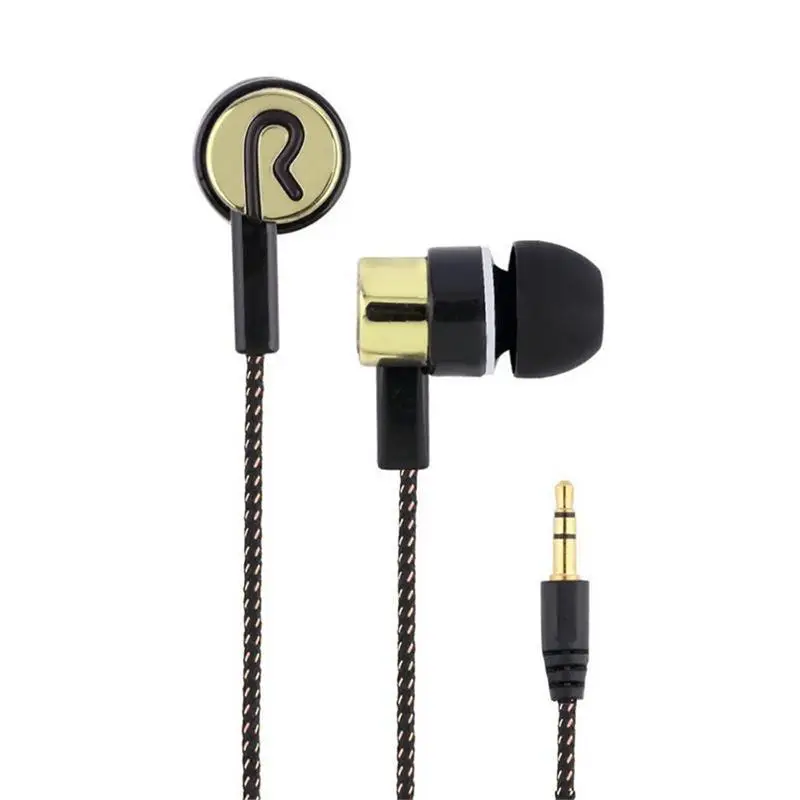 Wired Headphones 2 Basic Box 3.5mm In-Ear Stereo Earbuds Mobile Headphones Braided Wiring In Ear Headphones Universal Earphones