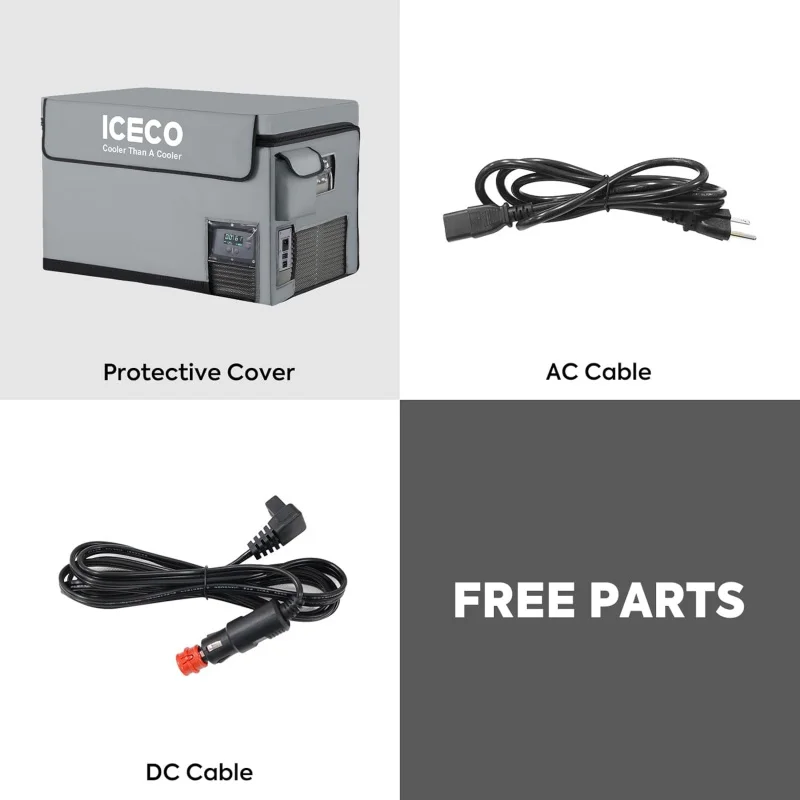 

(TTX)Dual Zone Portable SECOP Compressor, 60 Liters Platinum Compact Refrigerator, DC 12/24V, AC 110-240V, 0℉ to 50℉, Home UA