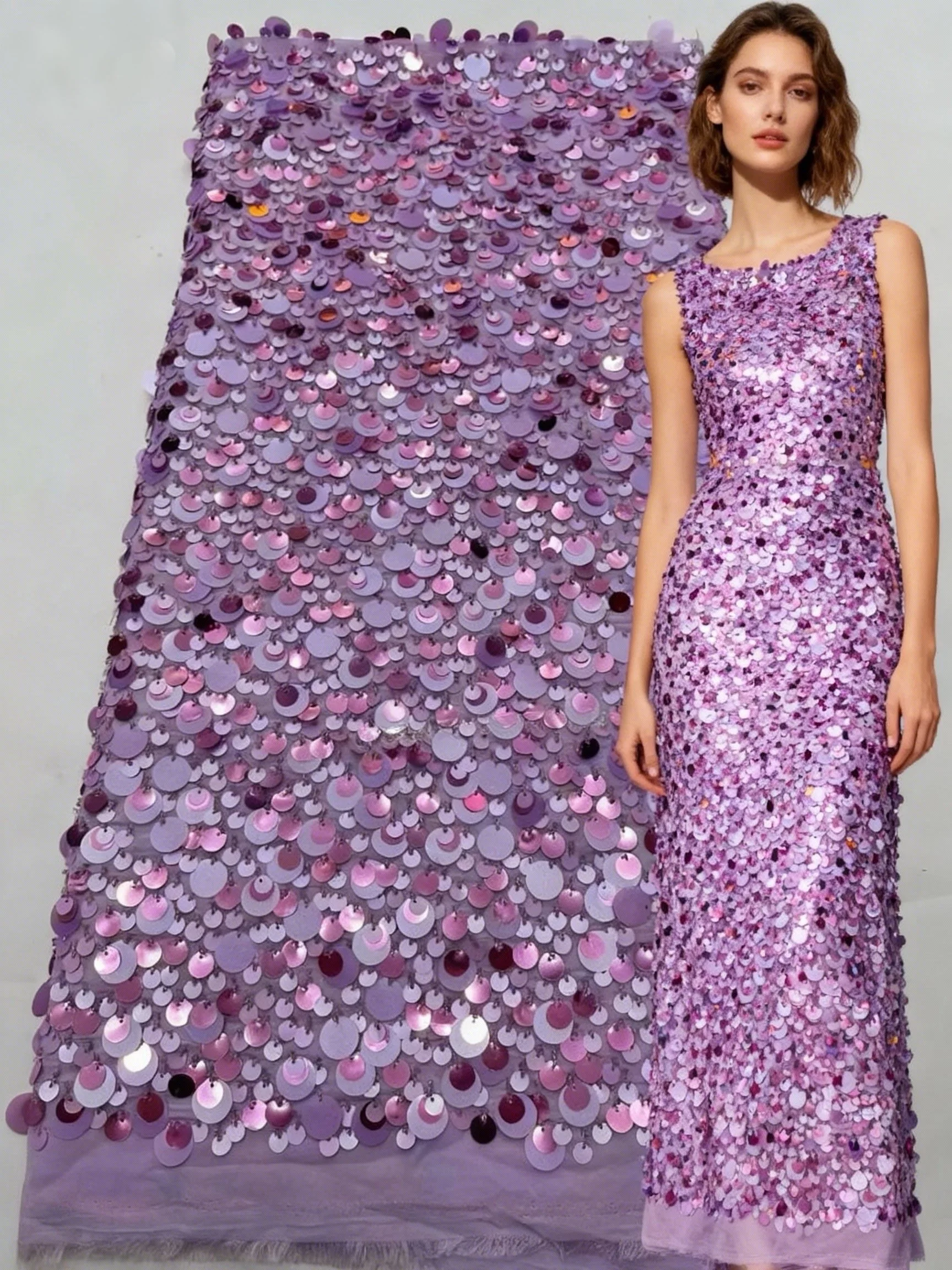 

Sequins Luxury Lace 2025 High Quality Fabrics African Nigerian French Tulle Lace Fabric With Sequins For Elegant Dresses 5Yards