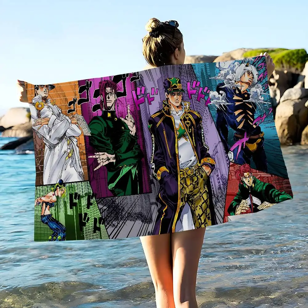 J-Jojo B-Bizarre A-Adventure Microfiber Printed Beach Towel Mountain Climbing Yoga Beach Swimming Running Absorbent Soft Towel