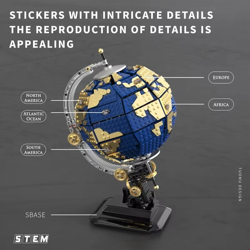 

Техническая модель глобуса из 1445 деталей, высокая сложность, конструктор для взрослых, технологические детали, рождественская головоломка, игрушки-конструкторы, подарки для взрослых