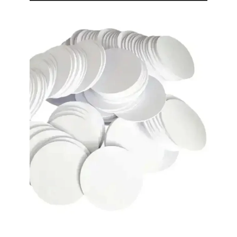 100PCS NTAG215 25mm White Round Self Adhesive NFC Stickers 13.56MHz 504Bytes Rewritable for TagMo Amiibo NFC Phones
