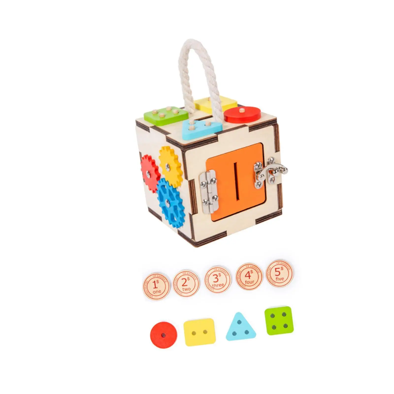 Activity Cube Learning Toy Portable for Travel Developmental Multifunctional Educational Motor Skills Toy for Toddlers Baby