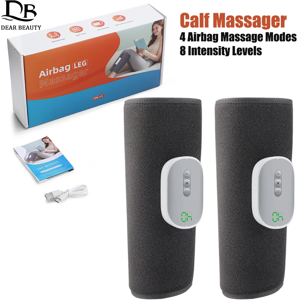 

Wireless Electric Leg Massager 8 Levels 4 Modes Air Compression Calf Massager Leg Pressotherapy Machine For Blood Circulation