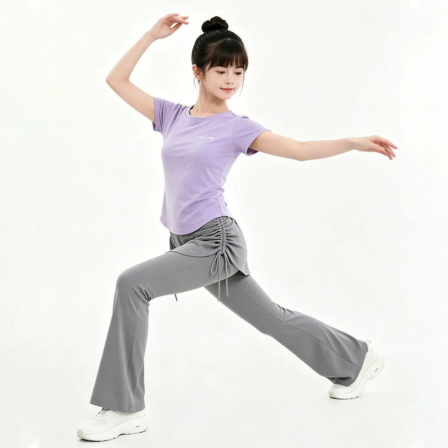 Dance Pee Curtain Fake Two Piece Micro Flare Skirt Women 2026 Yoga Pants Thin Slimming Kids Casual Sport Pants