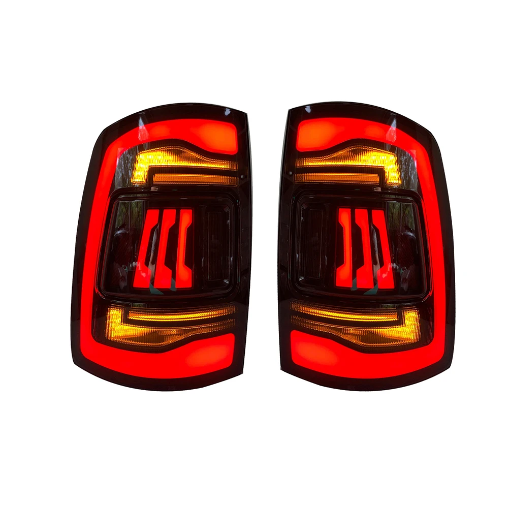 1 Pair Car Exterior LED Taillight For Ram 1500 2009-2019 Ram 2500 3500 2014-2020 With Yellow Turn Signal Lights