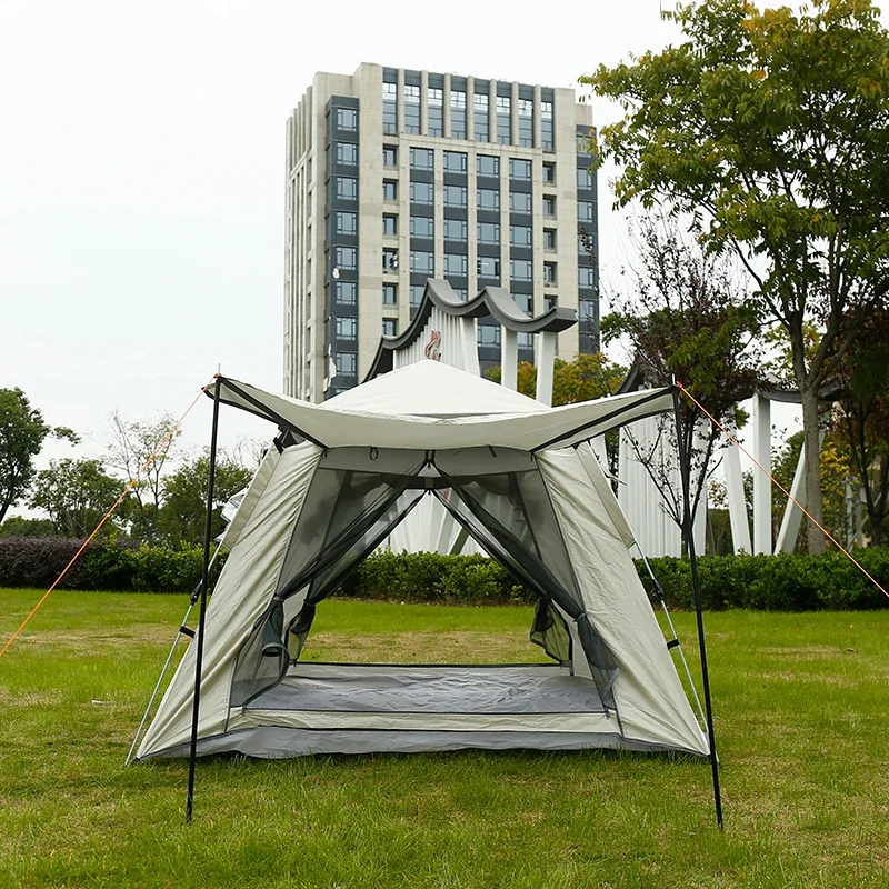 Wholesale Large Size Outdoor Camping Glamping Tents 3-4 Person Waterproof Uv Protection Family Luxury Big Tent for Hiking