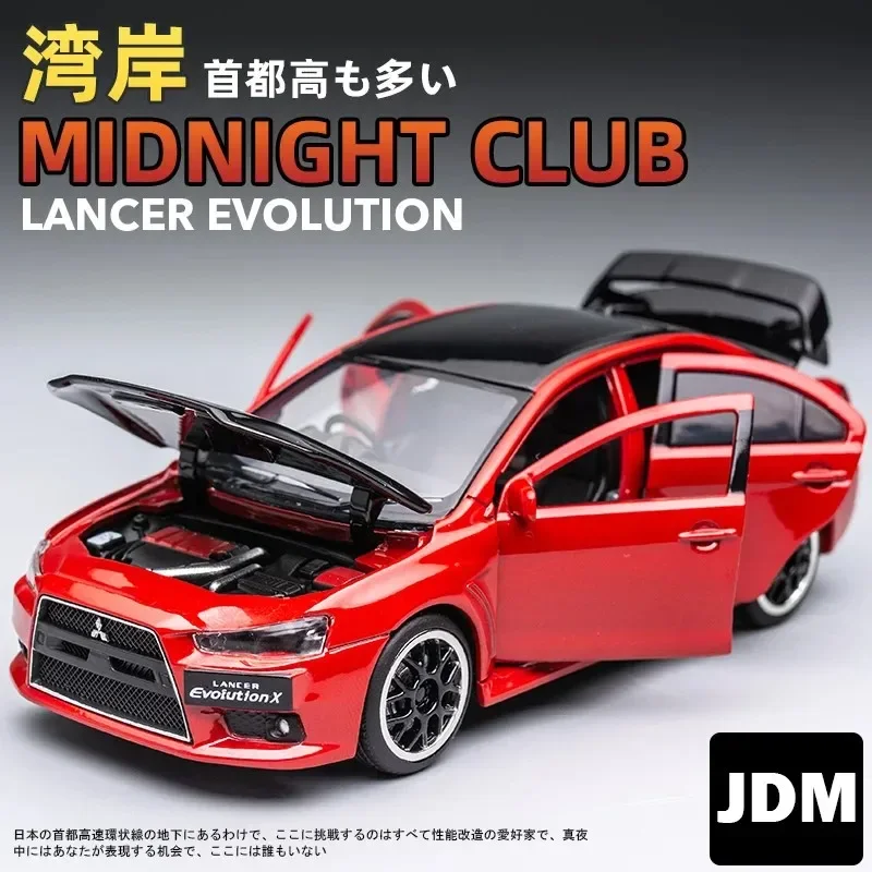 1:32 Mitsubishis Lancer Evo X 10 Alloy Racing Car Model Die Cast Metal Toy Vehicle High Simulation Sound and Light Car Toys Gift