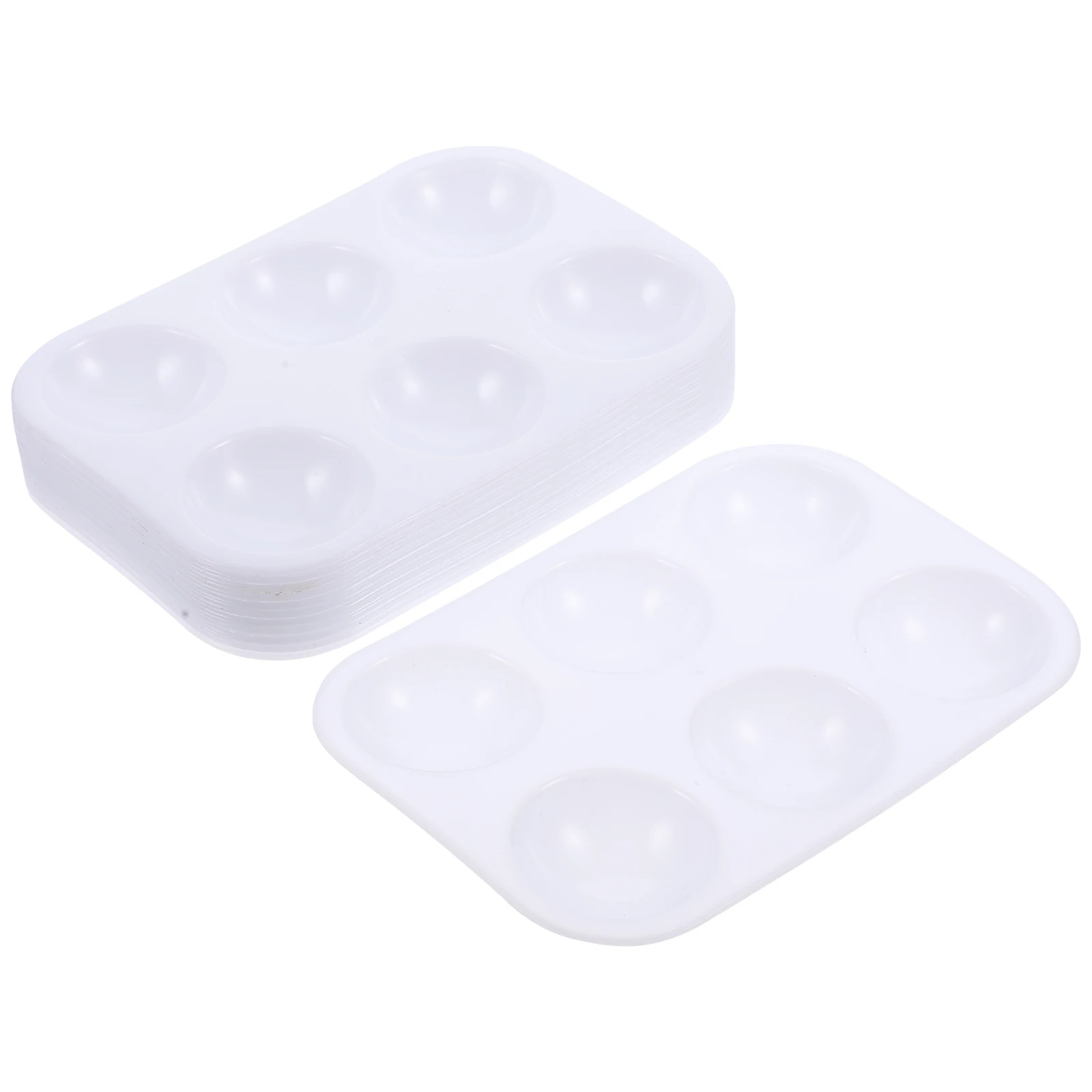 

12 Pcs Watercolor Rectangular Plastic Mixing Trays Lightweight Space Saving Travel Size White Color Painting Supplies
