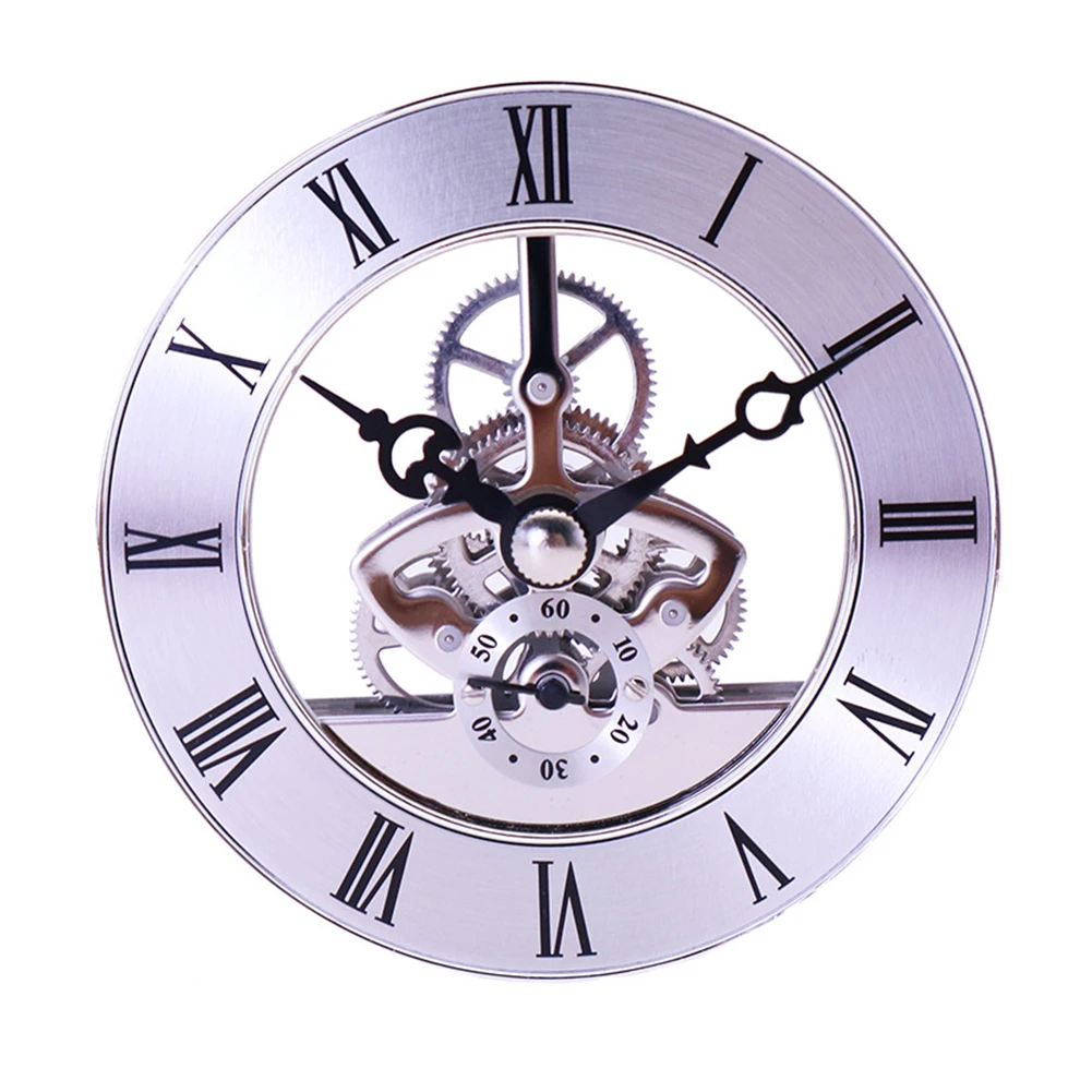 86mm Metal See-through Clock Movement Replacement Gear Movement Inlaid Clock Movement Roman Numbers Skeleton Clock