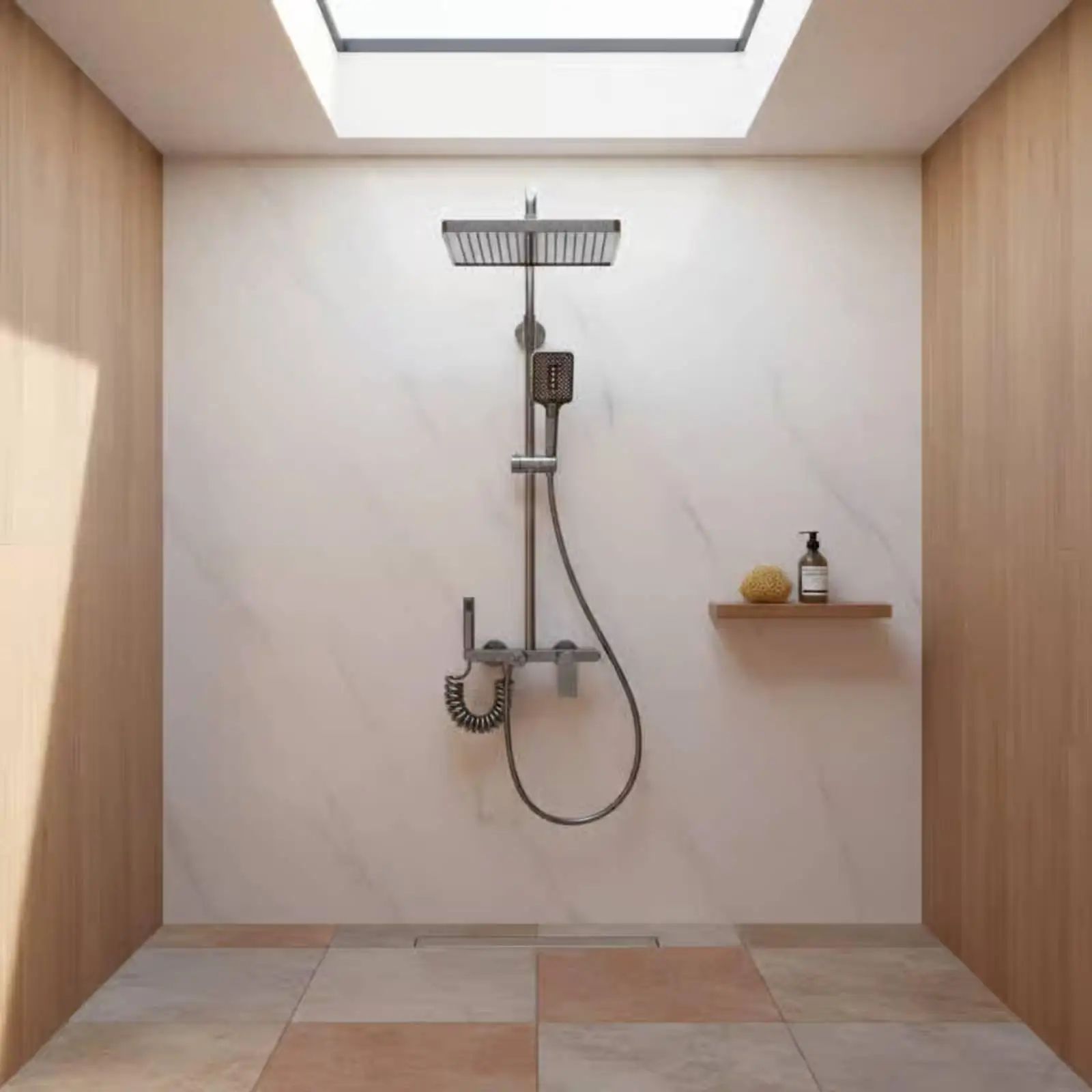 High Pressure Rainfall Shower Head with Handheld Spray and Bidet for Strong Stream Relaxing Experience