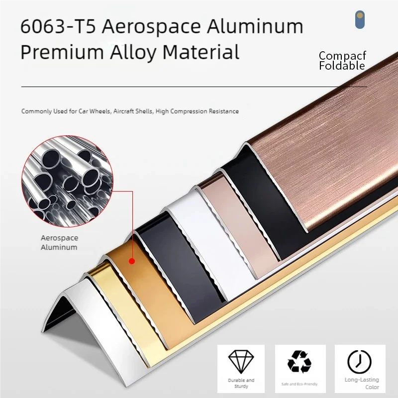 6Pcs 50cm Aluminum Alloy Corner Guard, Self-Adhesive Tile Edge Trim 20mm, Metal Wall Protector Strip, 5 Colors for Kitchen