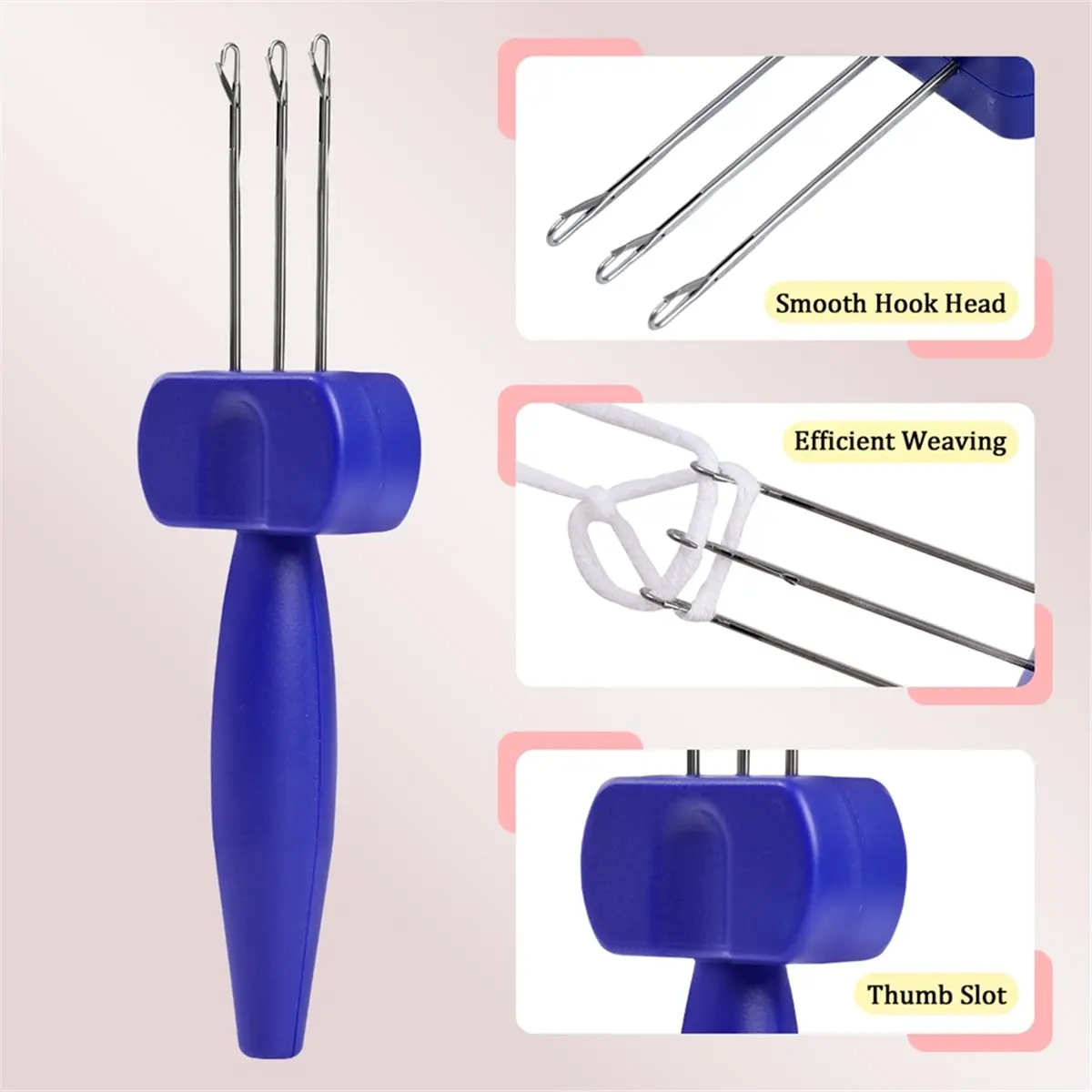 Portable Cord Knitting Hook Needle Crocheting Tool for Binding-Off or Edging Knitting LatchHook Tool Four-Head