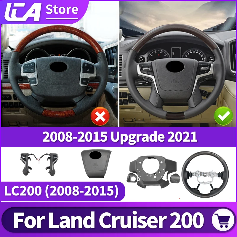 For Toyota Land Cruiser 200 2008-2021 2020 Steering Wheel Replacement Modification LC200 Upgrade High-End Decoration Accessories