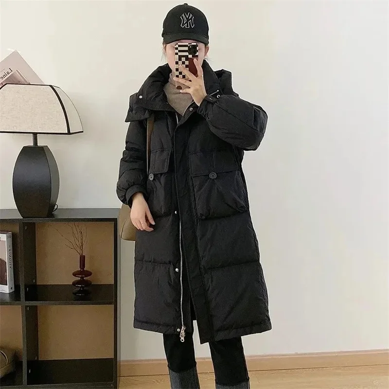 2024 new Winter Parkas Down Jacket Women Fashion Hooded Mid-Length Thick Warm Cotton clothing Ladies Loose overcoat tide T541