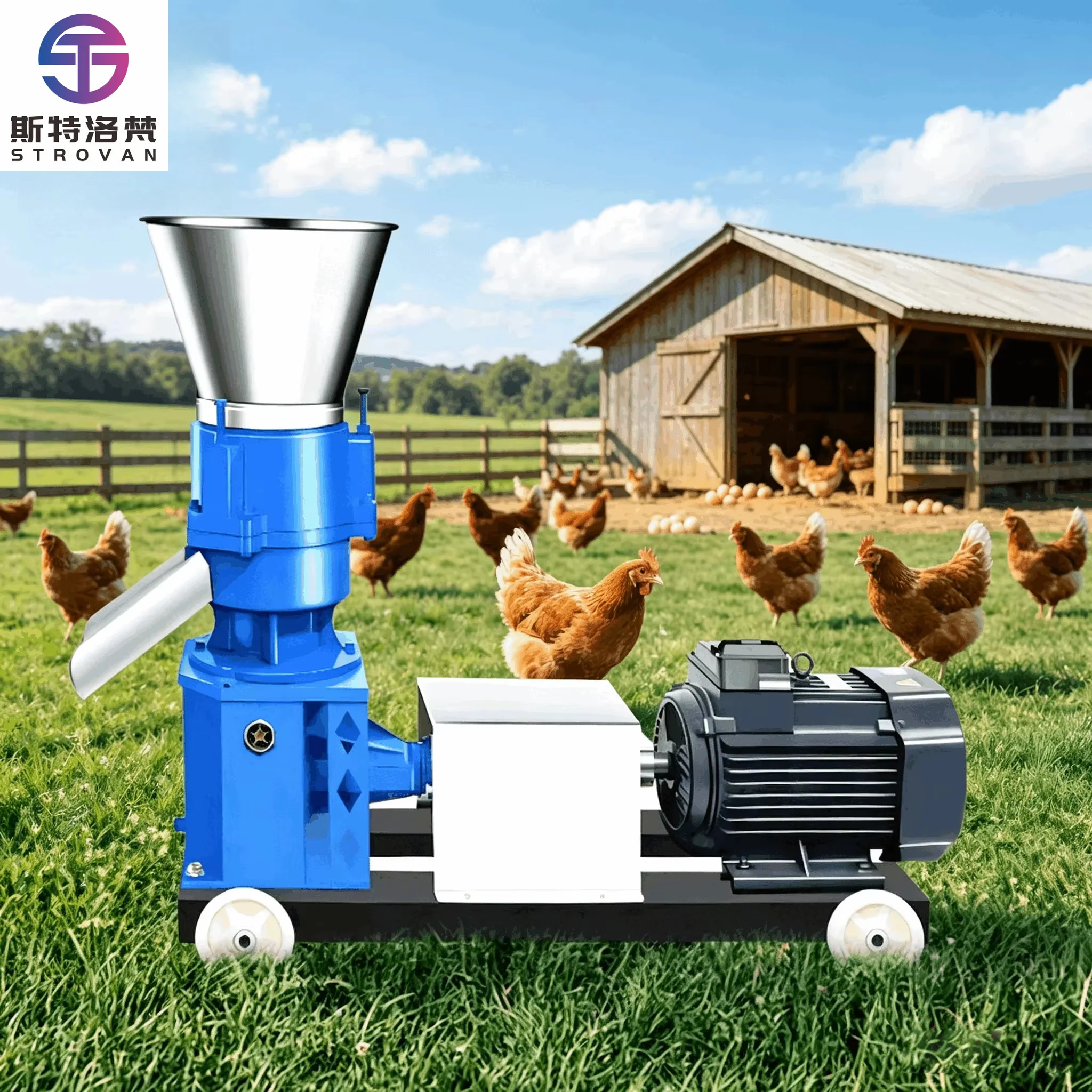 Professional Rabbit and Sheep Feed Pelletizer - Small Scale Flat Die Mill for Family Farm Use