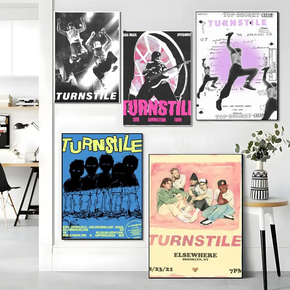 band T-Turnstile-E Painting Calligraphy Artwork for Living Room Bedroom Office Home Decor