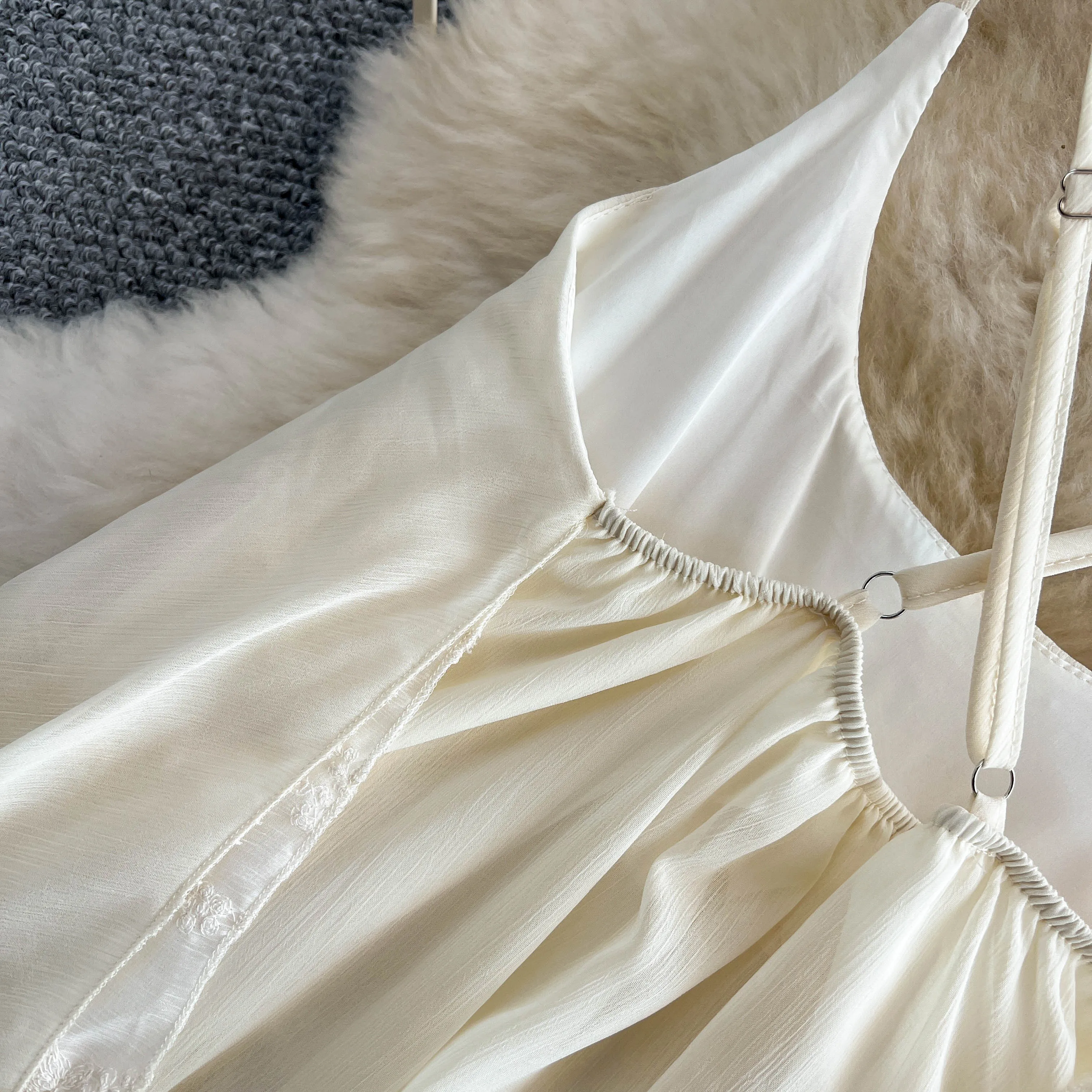 Chic asymmetrical Criss-Cross mesh Slip Dress Fashion Beach Casual fairycore gothic dress Vacation Summer Women dresses