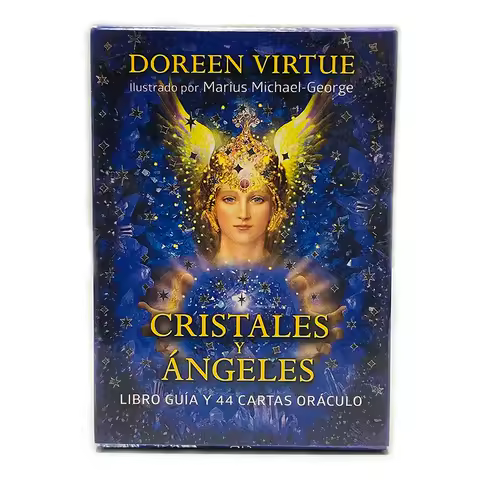 crystals Angel oracle cards 44 deck 10.4*7.4cm Spanish Version Fate Divination Tarot Board Game Cristales Ángeles