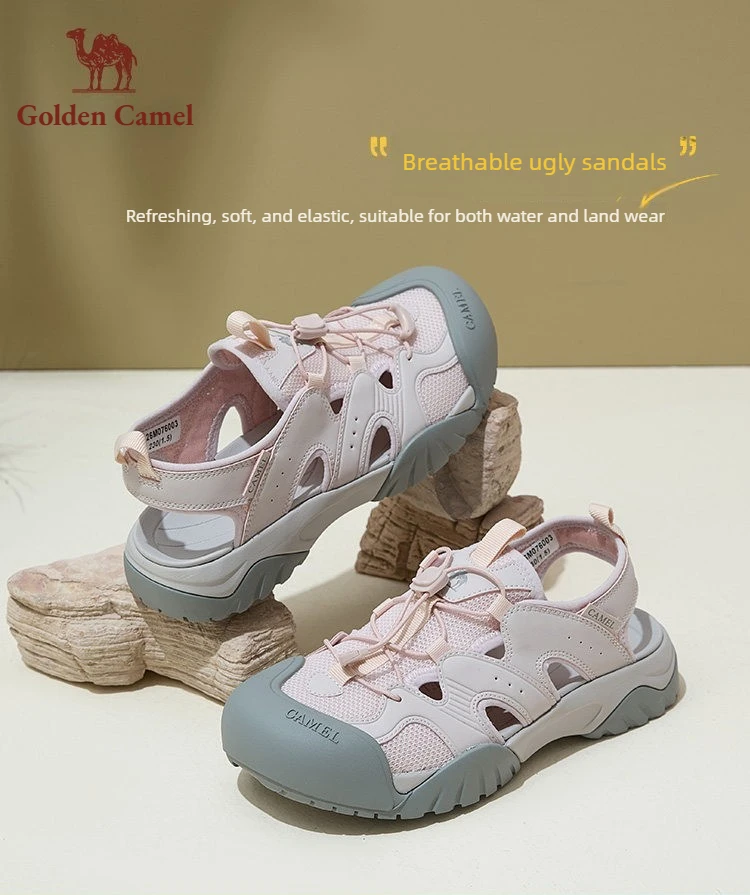 

Женские сандалии Golden Camel 2026: летние модные сандалии на толстой подошве, дышащие, нескользящие, для пляжа и активного отдыха, повседневные, для походов, на плоской подошве