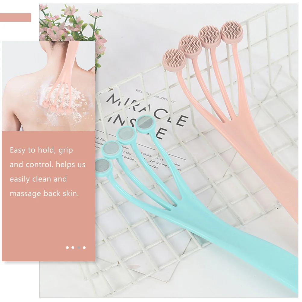 

Shower Body Brush Long Handle Ergonomic Comfortable Grip Back Scrubber Body Exfoliator Back Washer Bath Cleaning Brush