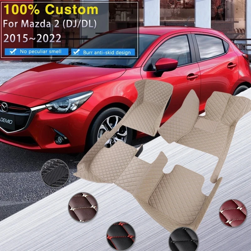 

Car Floor Mats For Mazda2 Mazda 2 Demio Toyota Yaris R DJ DL 2015~2022 Leather Mat Rugs Carpets Interior Parts Car Accessories