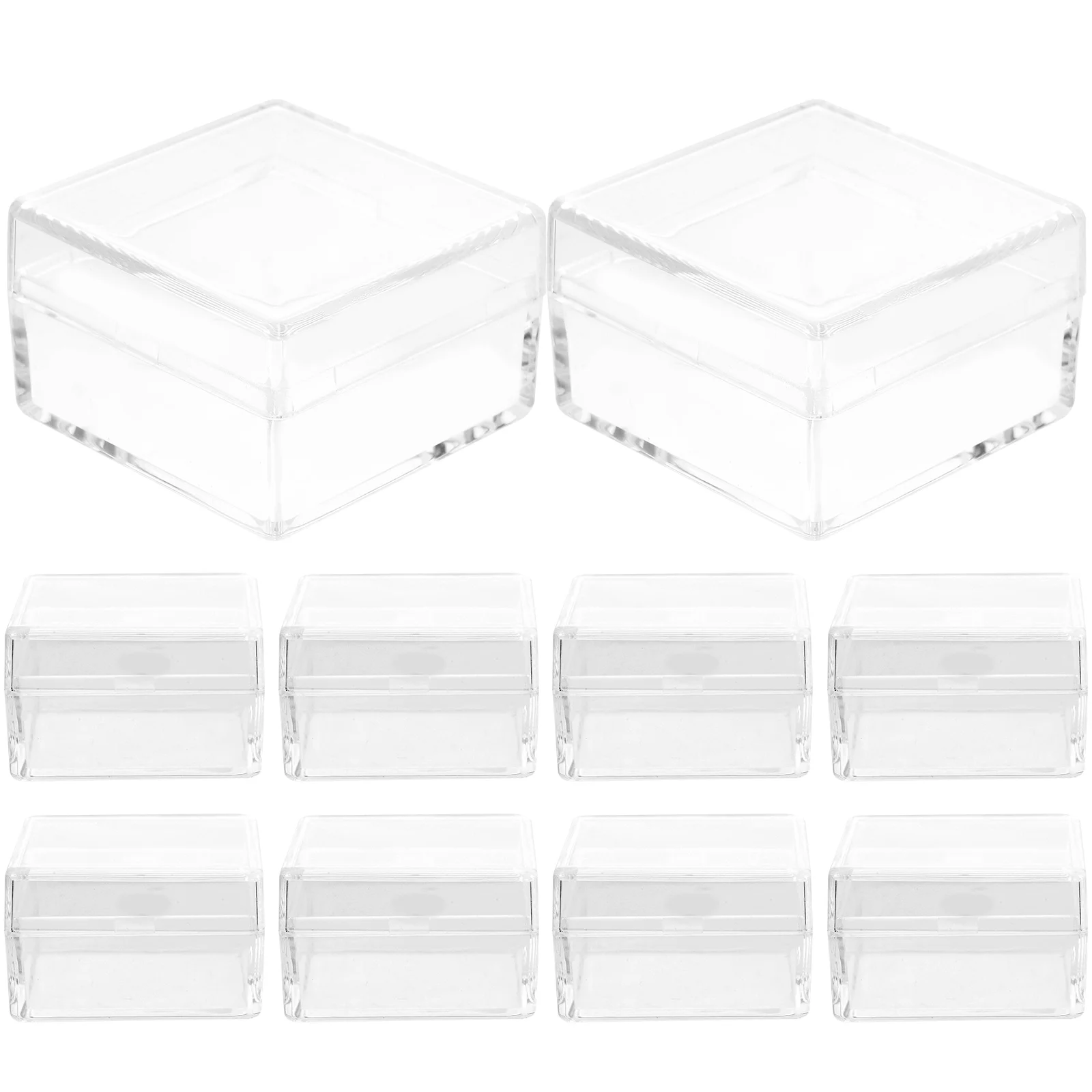 

10 Pcs Display Cabinet Collection Box Specimen Boxes Mini Storage Case Mineral Transparent Clear