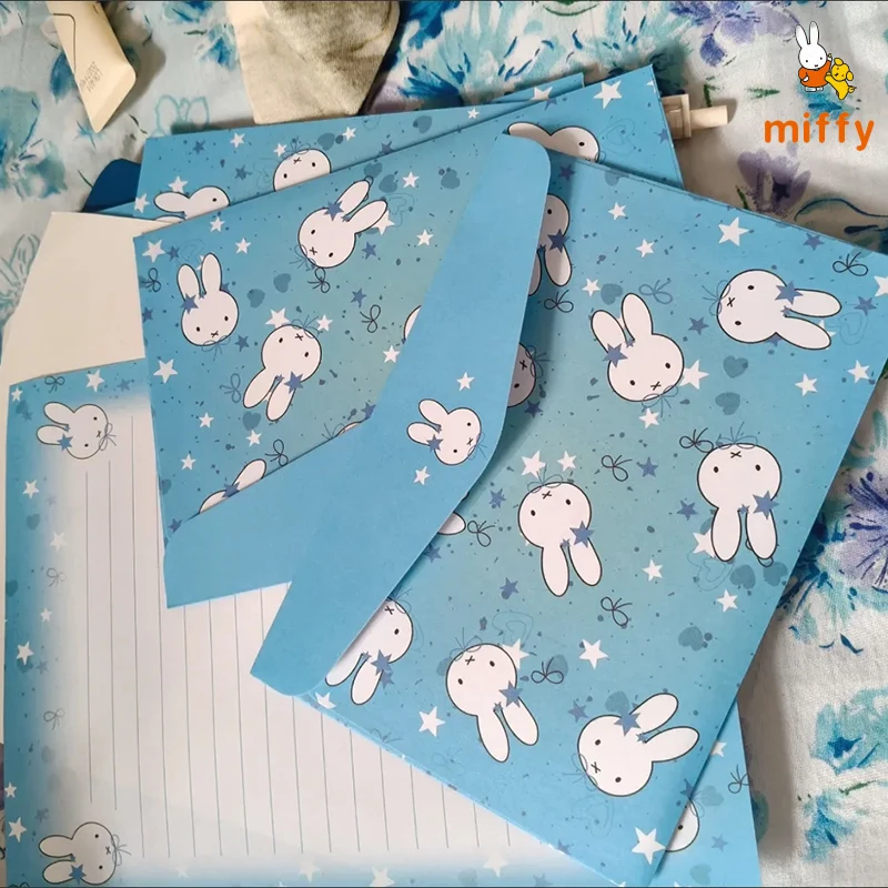 20개 귀여운 미피 봉투와 편지지 도파민 독특한 손글씨 인사말 카드 창의적인 축복 소녀 선물