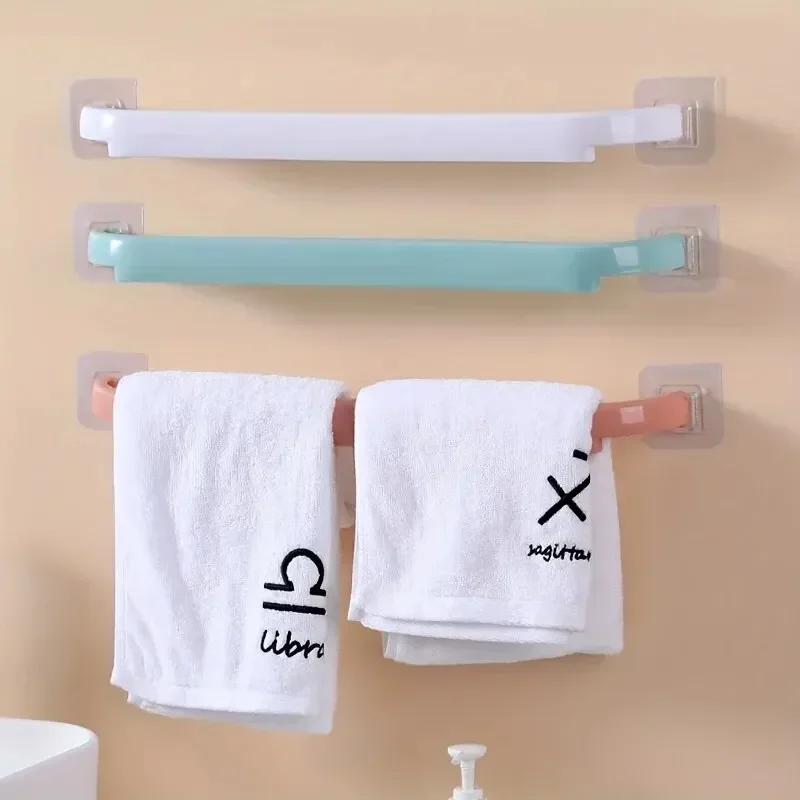 1 Pcs Extended Towel Rack Wall-Mounted Slipper Holder Bathroom Organizer with Multiple Storage Options Bathroom Accessories