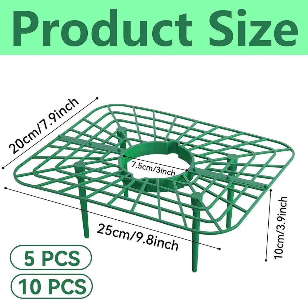 5/10 Pack Plastic Strawberry Plant Supports - Lightweight Square Growing Frame, Adjustable Garden Stand Holder to Keep Berries