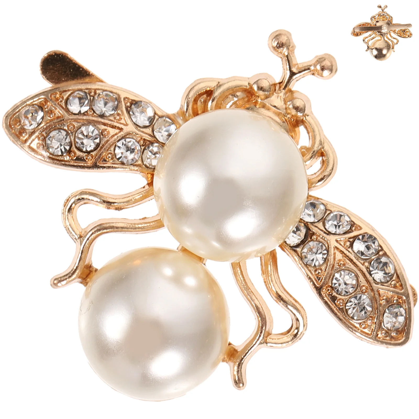 

Bee Hair Accessories 31x36mm Golden Double Pearl Bee Clips Rhinestone Decorative Shoe Clips Vintage Shoelace Buckles Wedding