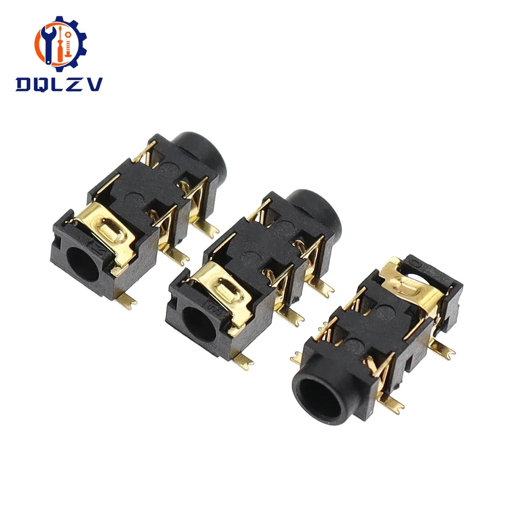 Female Audio Connector 5 Pin SMT SMD Headphone Jack Socket PJ-327A Gold-Plated Patch SMD Audio Earphones Socket 3.5mm