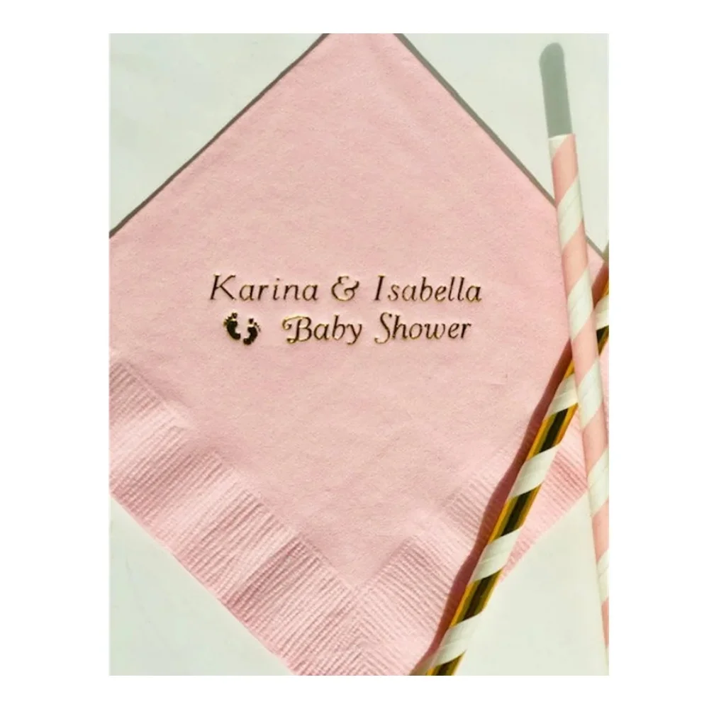 

Personalized Napkins, Baby Shower, Custom Cocktail Beverage Paper, Party Monogram, Luncheon Avail, 50