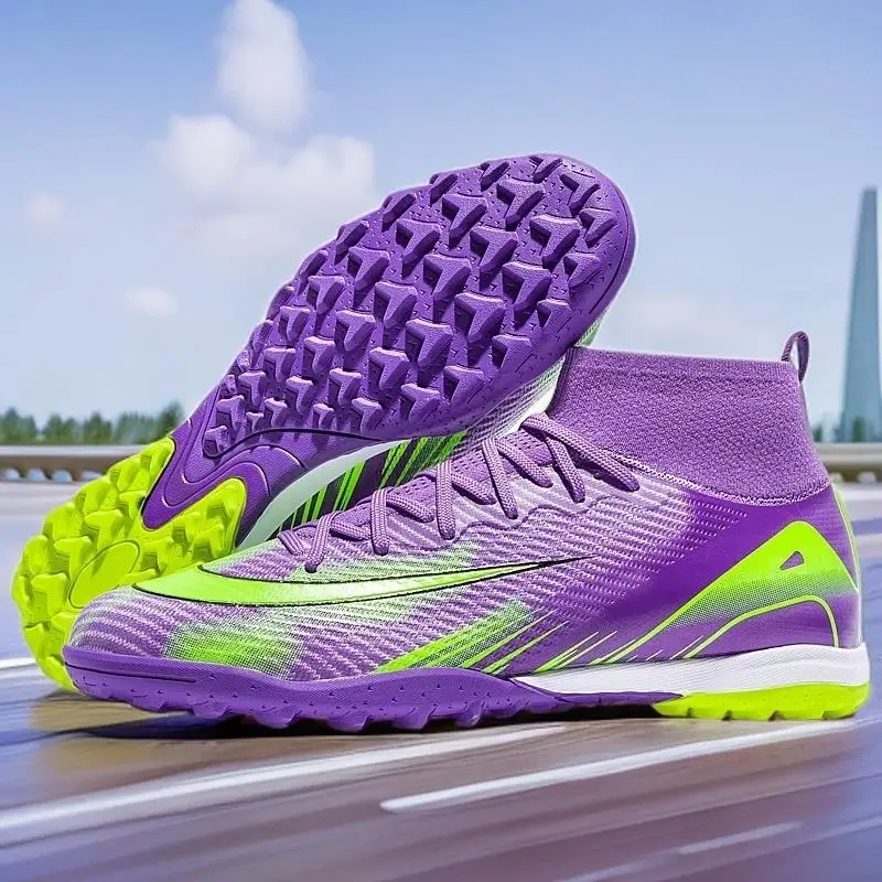 

X-2296 High Quality Mens TF/FG Soccer Shoes Turf Soccer Cleats for Kids Sneakers Training Football Boots Chuteira Campo 35-45