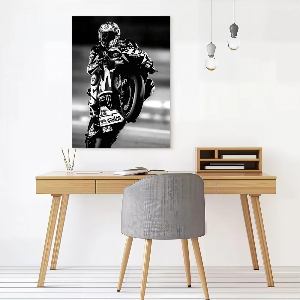 Motorcyclist Performing a Wheelie Printed Canvas Wall Art Customizable Paintings Poster Perfect Gift for Modern Home Decoration