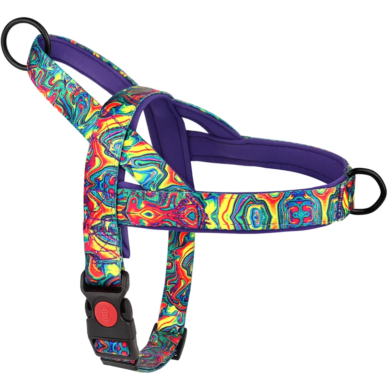 Enhance Safety and Style with Colorful, Secure Adjustable Nylon Dog Vest Harness - Comfortable Fit, Quick Control Handle, and Pu