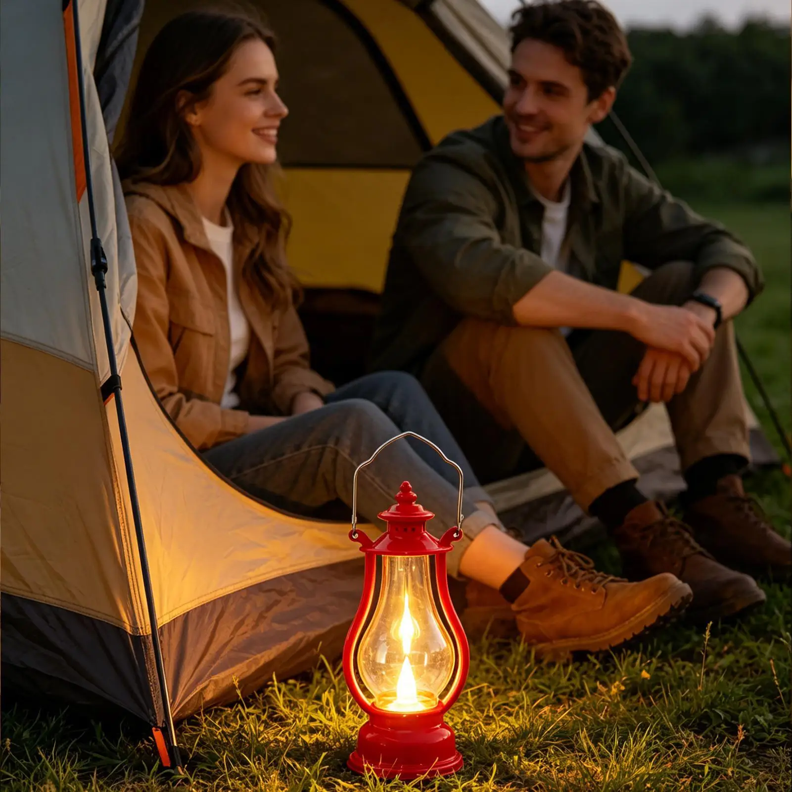 LED Oil Lamp Vintage Portable Hangable Battery Operated Electric KeroseneLantern for Home Living Room Bedroom Table Centerpiece