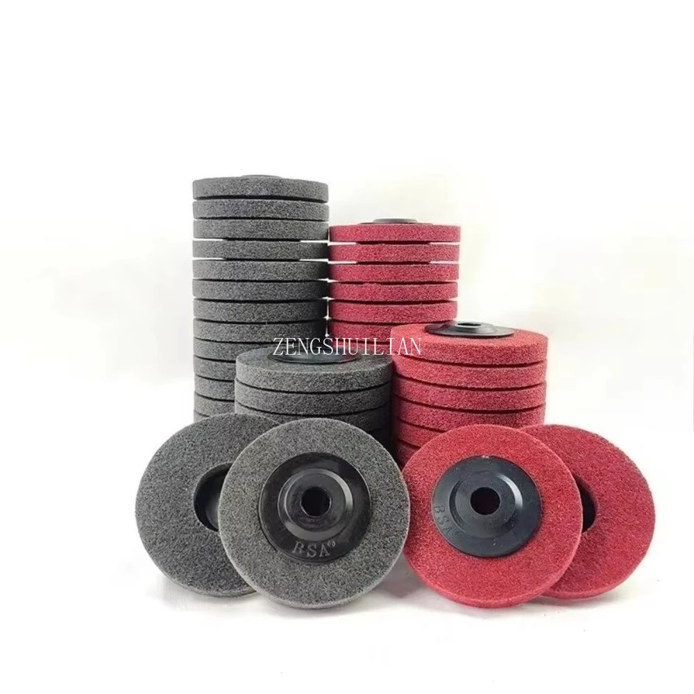 100mm4 polegadas roda de polimento de fibra de náilon disco abrasivo não tecido roda de polimento para metal