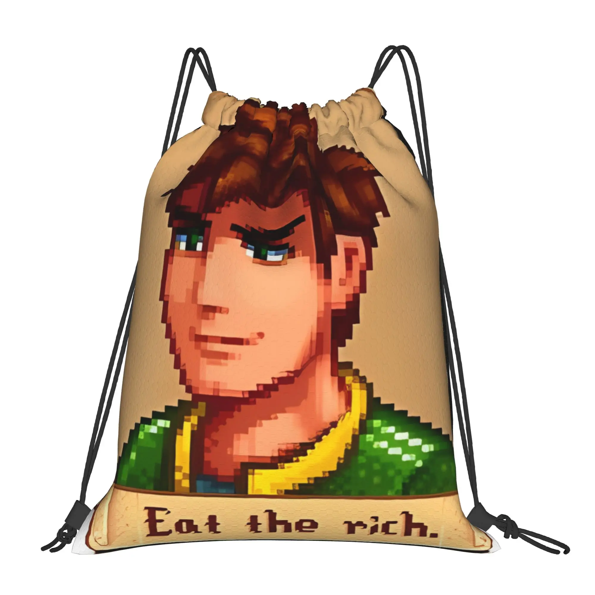 Vintage Alex Eat The Rich stardew valley Portable Travel Riding Gym Drawstring Storage Backpacks
