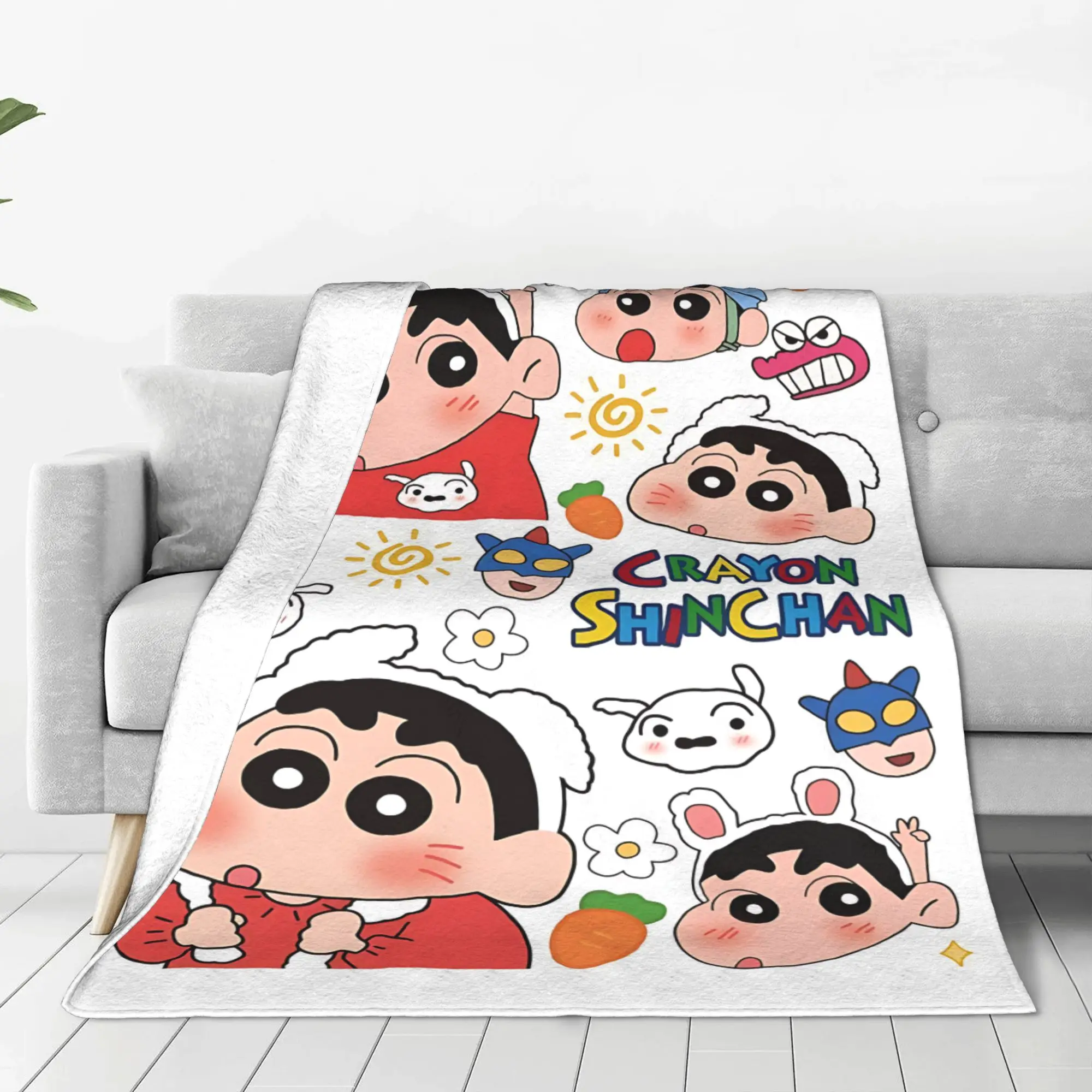 1PC home Cutecore Room Decor Crayon S Shin chans Blanket Throw Blanket  Novelty Warm Blanket All Season
