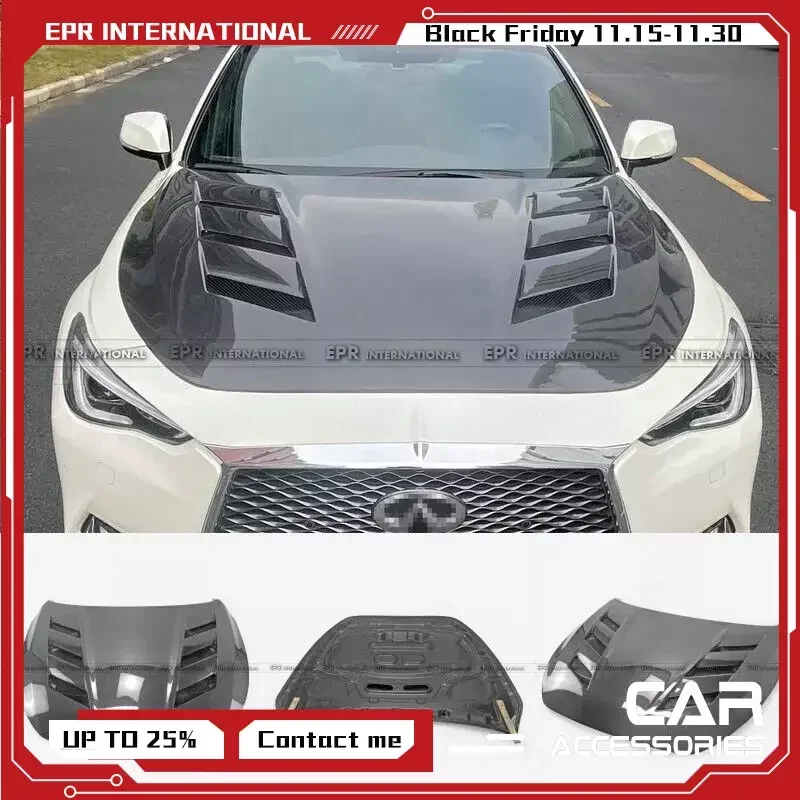 (Local in USA) For Infiniti Q60 CV37 2017+ Vents Front Hood Replacement Carbon Fiber Body Kits