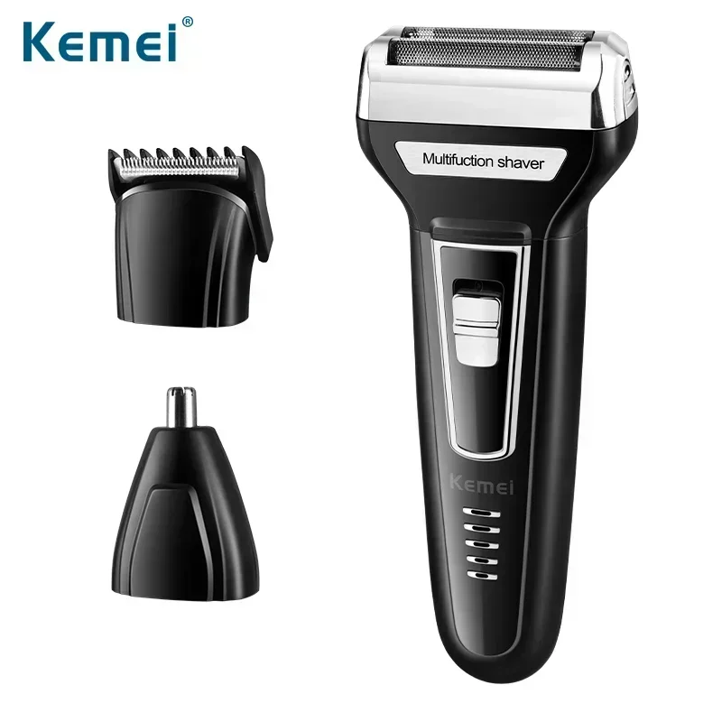 KM-6559 USB three in one multifunctional reciprocating double blade electric shaver for hair cutting and nose hair trimming