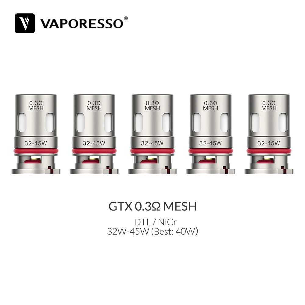 Originale Vaporesso GTX Coil 0.2/0.3/0.4/0.6/0.8/1.2ohm Mesh Coil atomizzatore Core per Target PM80 TARGET PM40 GTX ONE NANO E-Cig