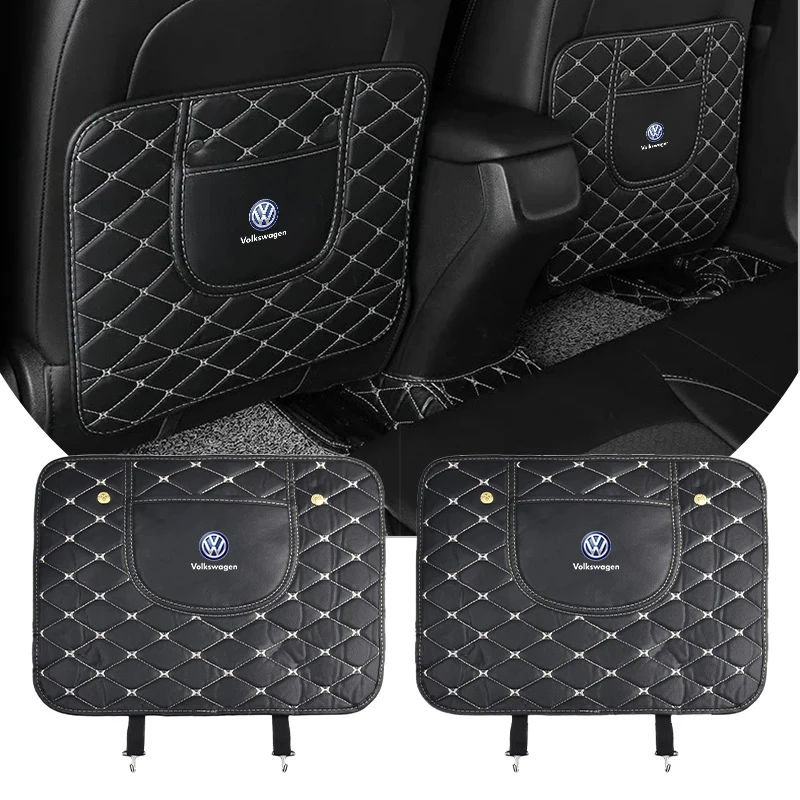 

PU Leather Car Anti-Kick Mats Auto Seat Back Protector Cover Styling For Volkswagen Passat B6 CC Eos Golf 4 5 6 7 MK7 Polo