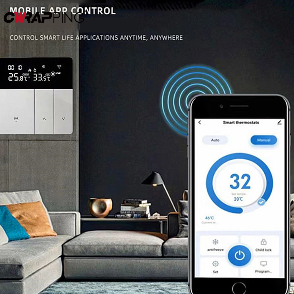 

Датчик температуры Zigbee, цифровой регулятор температуры, управление Wi-Fi, термостат, подогрев пола, аксессуары для дома