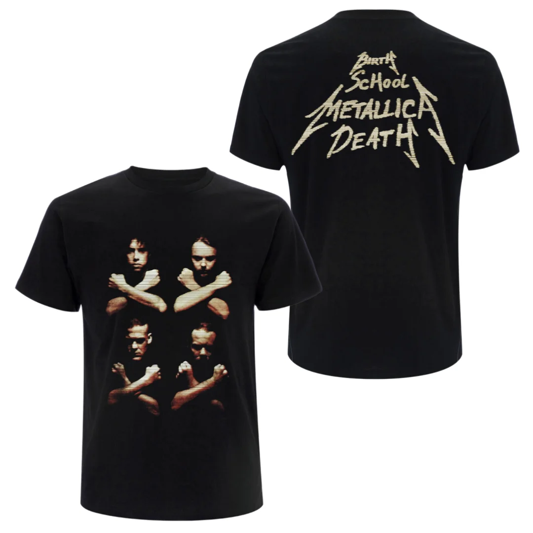 Metallica Birth Death Crossed Arms Inspiration Print T-Shirt - Classic Rock Band - Casual Daily Cotton T-Shirt for Men and Women