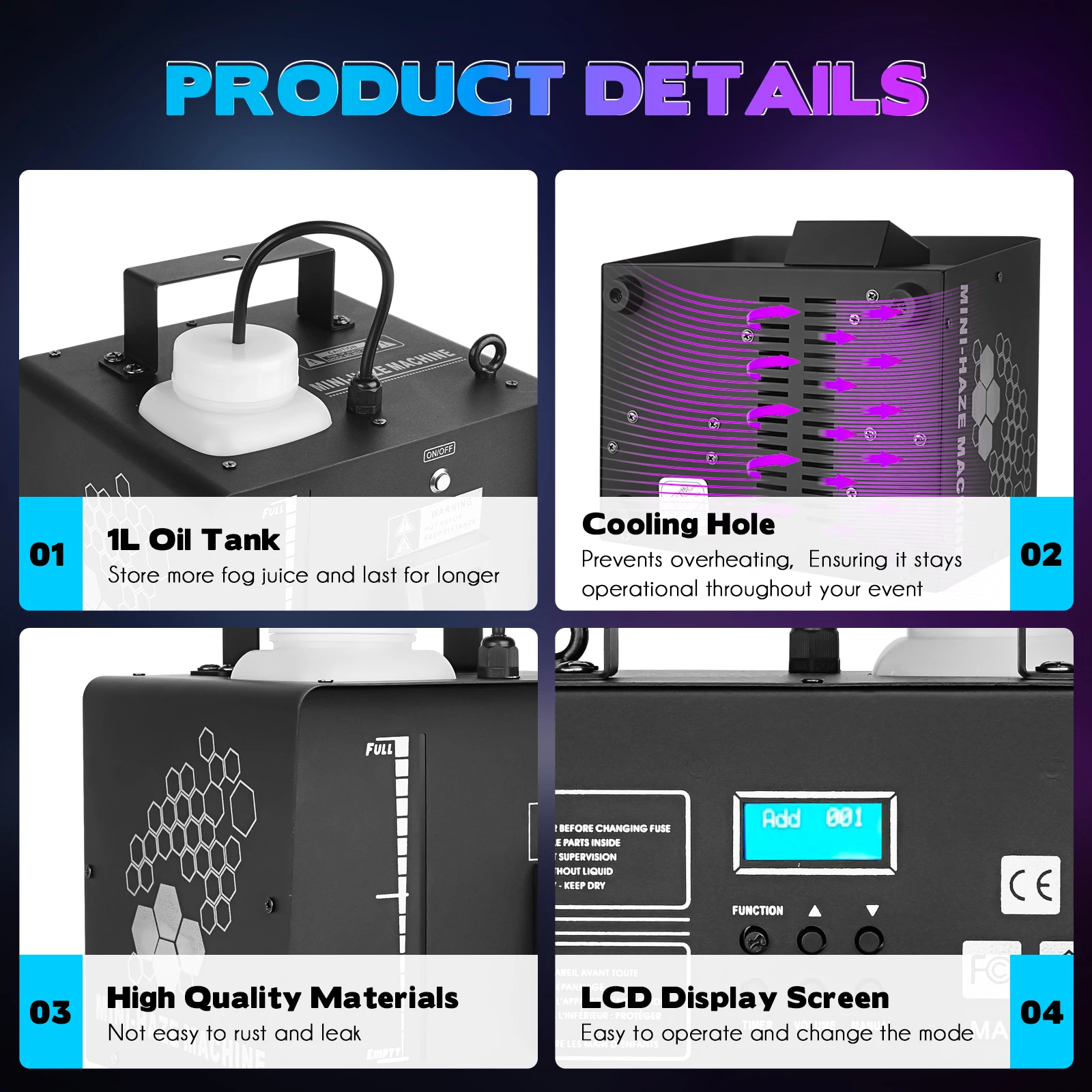 MOKA Haze Machine DMX 500w Hazer Water Based Mist Fog Machine dla DJ Party Disco Club Hazer Smoke Machine Fogger Remote Control